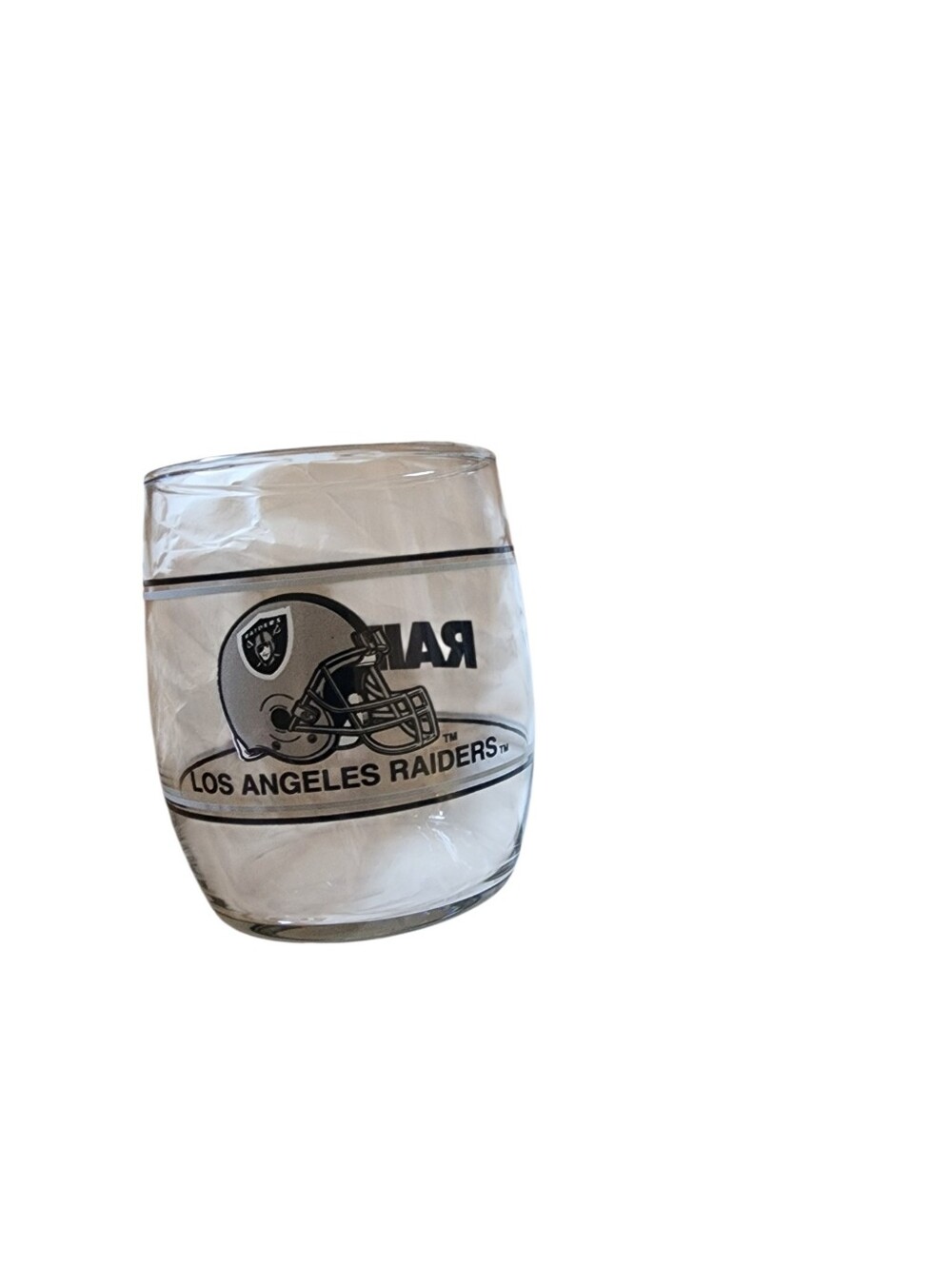 Vintage NFL Los Angeles Raiders Glass Tumbler Authentic Football Helmet Cup